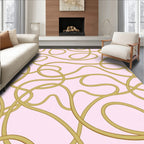 Abstract Gold Rope Pattern Rug