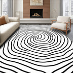 Concentric Line Swirl Pattern Rug