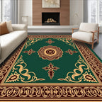 Ornate Floral Medallion Border Rug