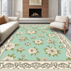 Vintage Floral Outline Border Rug