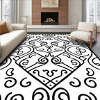 Intricate Swirls Geometric Design Rug