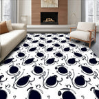 Playful Black Ovations Pattern Rug