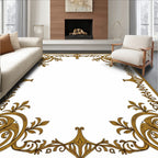 Ornate Scroll And Leaf Pattern Rug