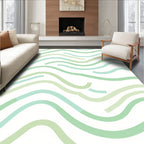 Calm Serene Wavy Greenlines Rug
