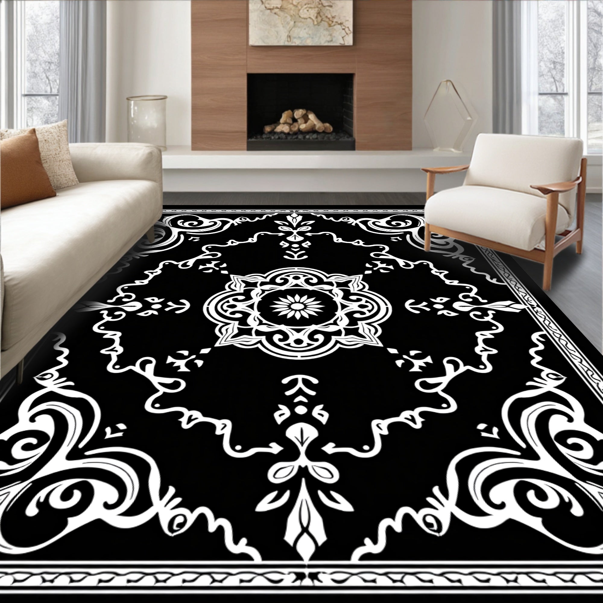 Classic Floral Swirl Ornament Rug