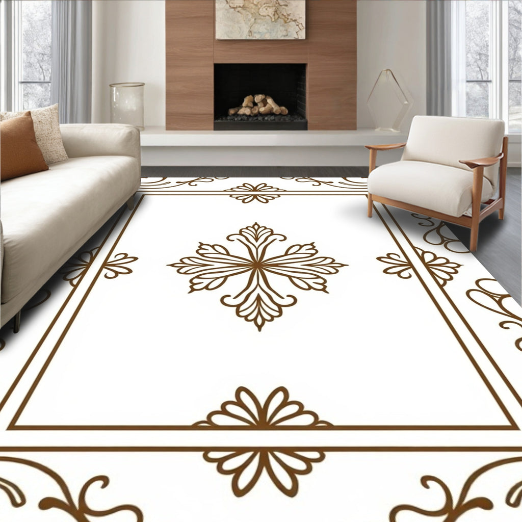 Ornate Floral Vine Pattern Rug