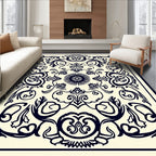 Classic Floral Swirls Dark Navy Rug