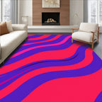Crimson Pink Flowing Waves Rug