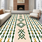 Geometric Diamond Floral Pattern Rug