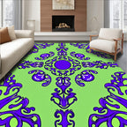 Vibrant Purple Abstract Swirl Pattern Rug