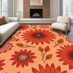 Retro Autumn Floral Pattern Rug