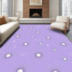 Light Purple Starburst Floral Design Rug