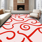 Red Swirls Abstract Pattern Rug