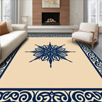 Ornate Blue Starburst Trellis Rug