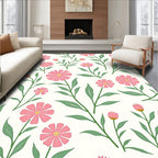 Pink Daisy Floral Pattern Rug