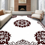 Traditional Floral Motif Mandala Design Rug