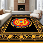 Bold Sunburst With Ornate Border Rug