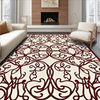 Elaborate Scrollwork Floral Lace Design Rug
