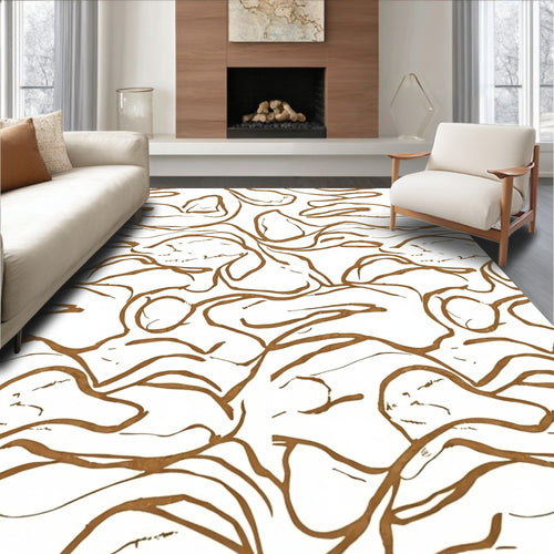 Abstract Organic Line Pattern Rug