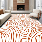Flowing Contour Wood Grain Abstract Design Rug