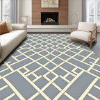 Interlocking Lattice Pattern Grey Rug