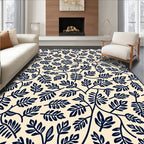 Navy Leafy Vine Pattern Rug