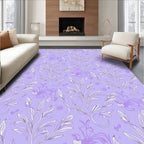 Delicate Floral Vine Lilac Pattern Rug