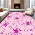 Dandelion Inspired Playful Pink Pattern Rug