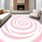 Pink Swirl Brushstroke Abstract Pattern Rug