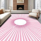 Radiant Pink Sunburst Pattern Rug