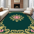 Floral Medallion Bordered Design Rug
