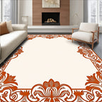 Elegant Floral Scrollwork Border Design Rug