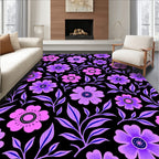 Violet Pink Floral Vine Pattern Rug