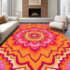 Vibrant Floral Mandala Pattern Rug