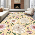 Delicate Floral Meadow Pattern Rug