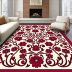 Ornate Floral Vine Pattern Design Rug