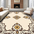 Ornate Floral Scrollwork Border Design Rug