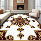 Rich Gold Maroon Ornate Mandala Rug