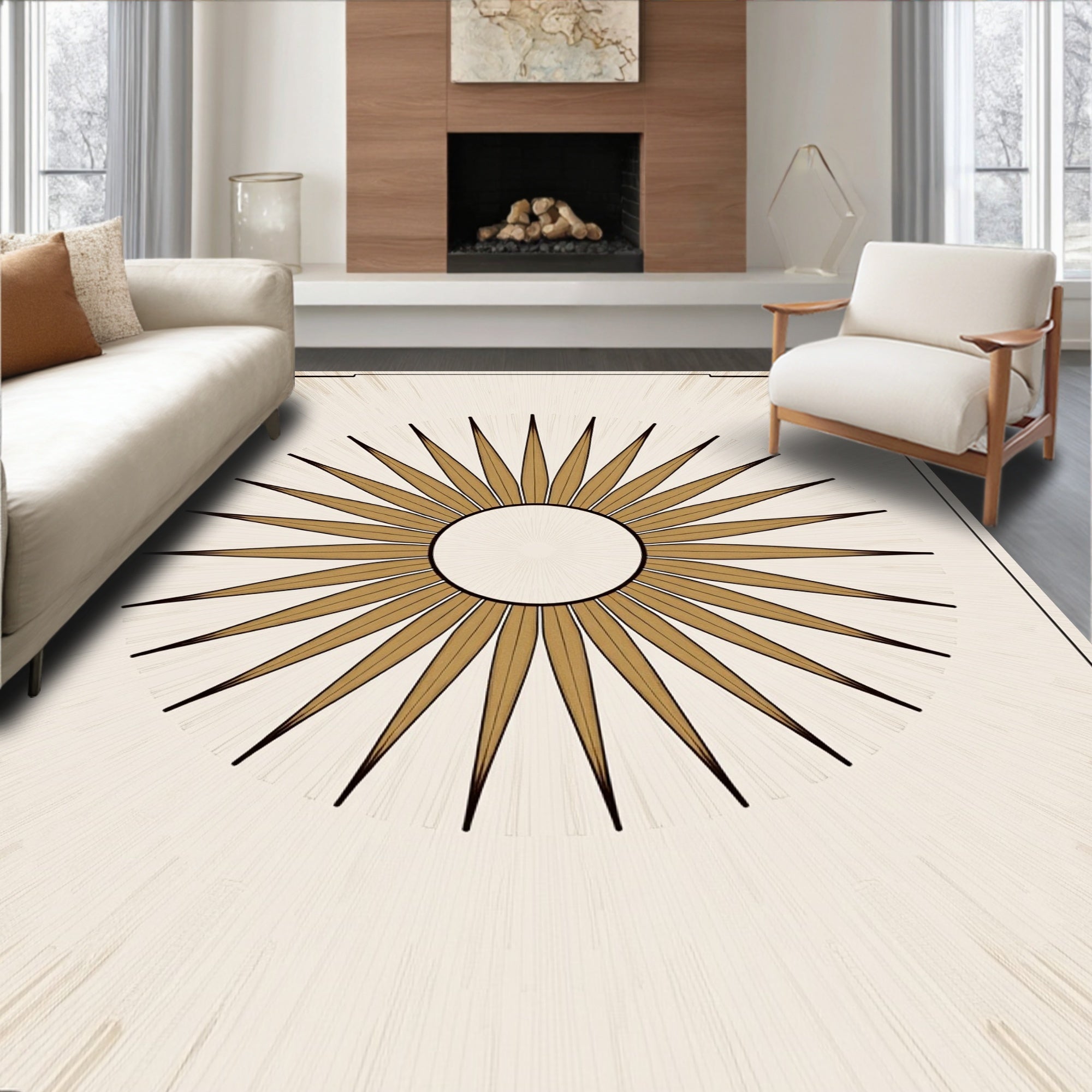 Sunburst Geometric Style Rug