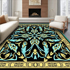 Symmetrical Floral Art Nouveau Rug