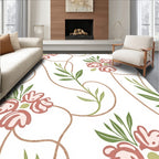Coral Floral Vine Pattern Rug