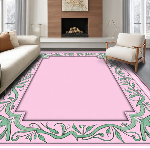 Art Nouveau Floral Vine Border Rug