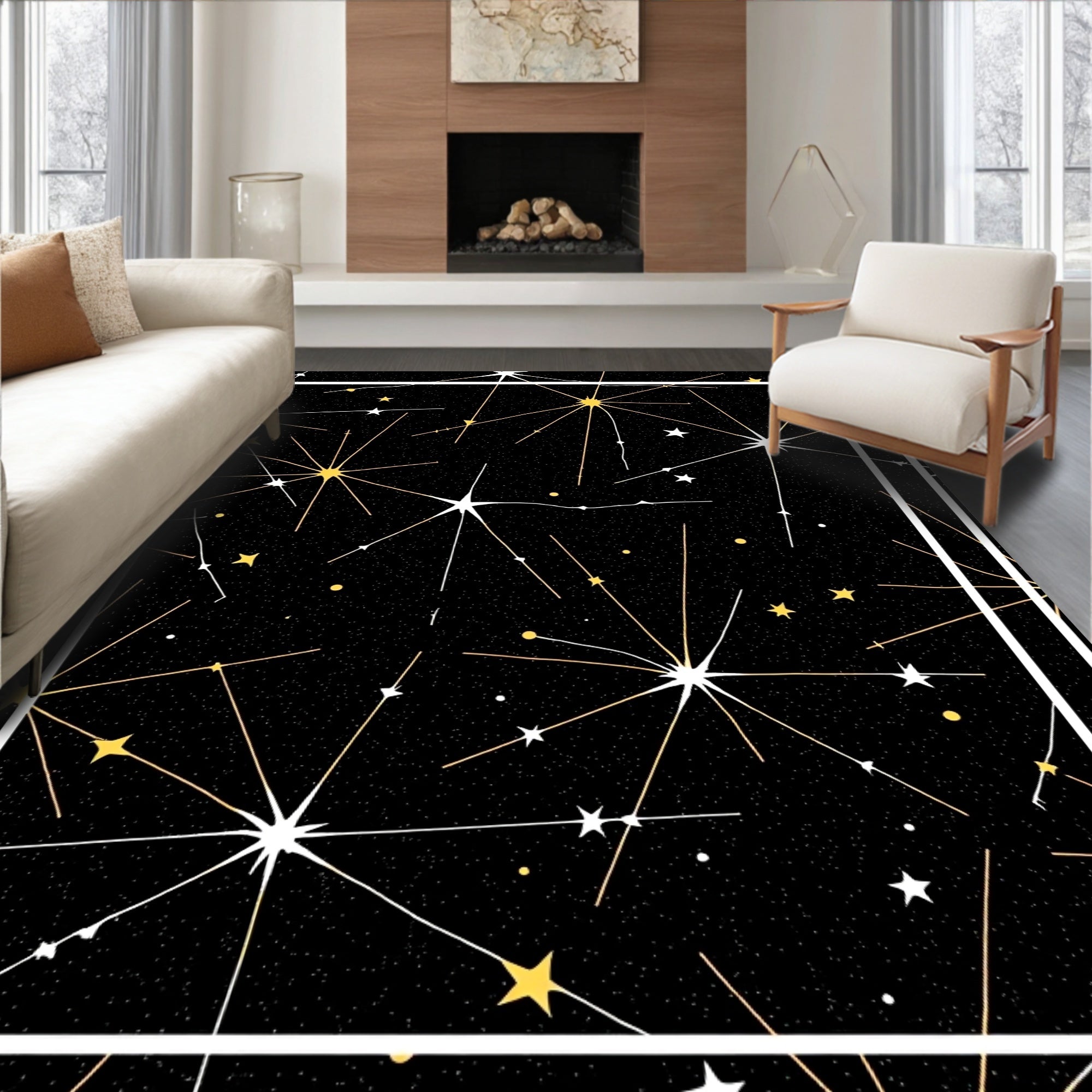 Sparkling Starburst Galaxy Pattern Rug