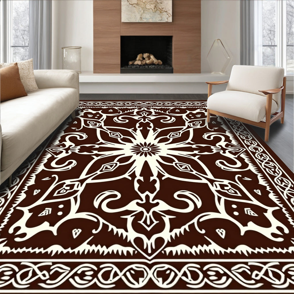Intricate Paisley Floral Lattice Design Rug
