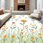 Whimsical Floral Meadow Pattern Rug