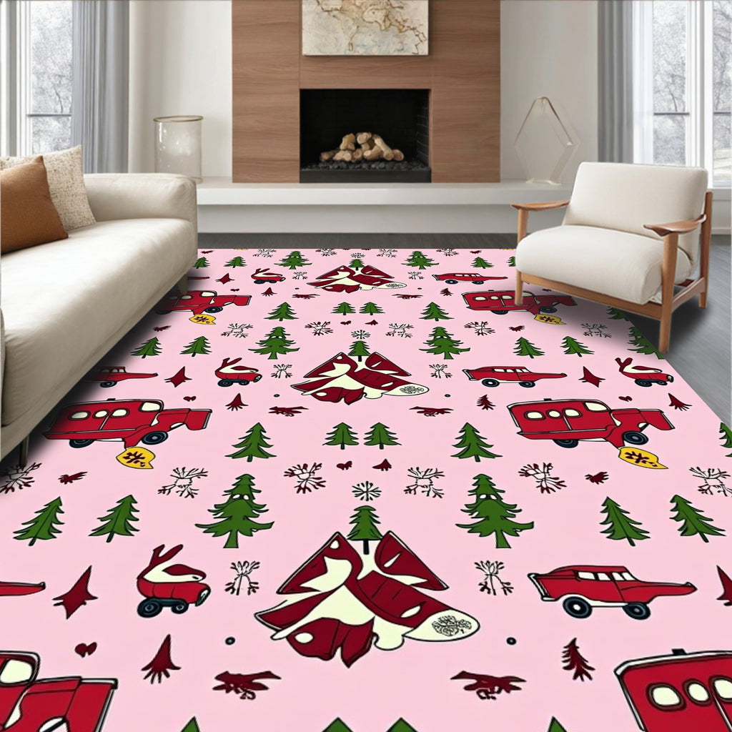 Red Caravan Forest Adventure Rug