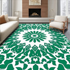 Green Floral Mandala Pattern Rug