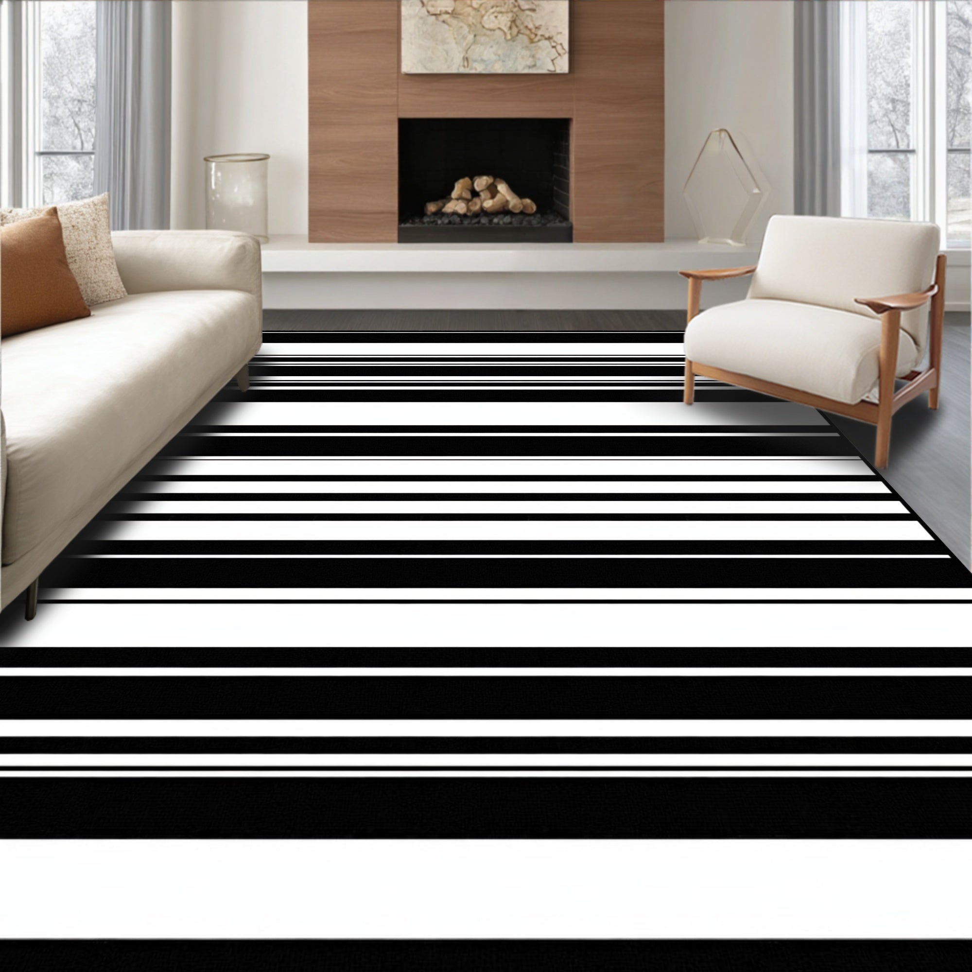 Bold Horizontal Strips Design Rug
