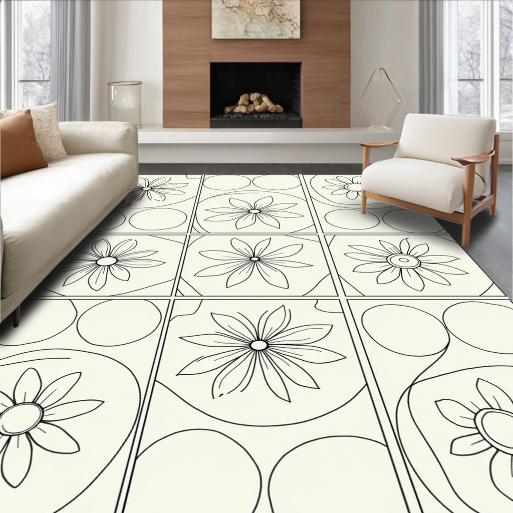 Daisy Chain Delightful Floral Pattern Rug