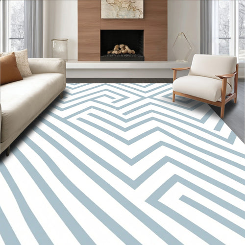 Abstract Geometric Labyrinth Pattern Rug